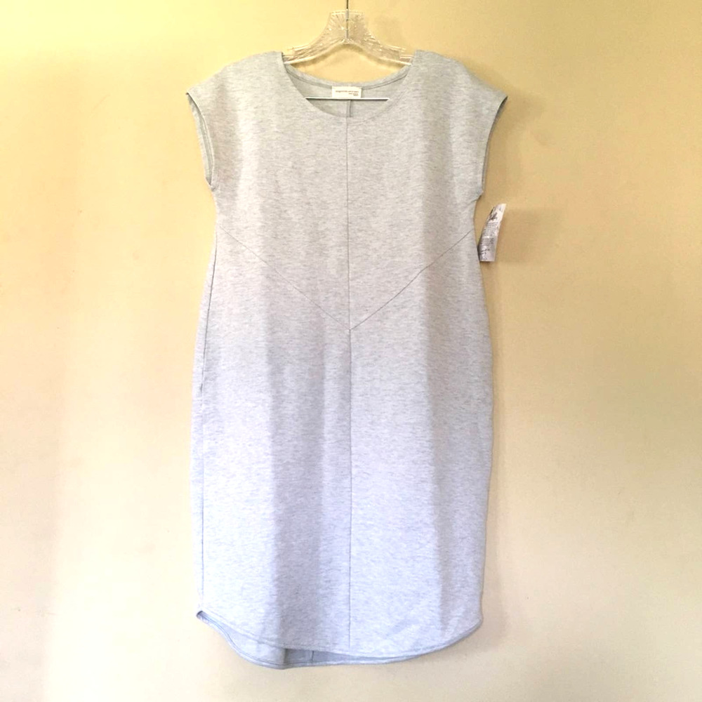 Elegantees Thea French Terry Dove Shift Dress M